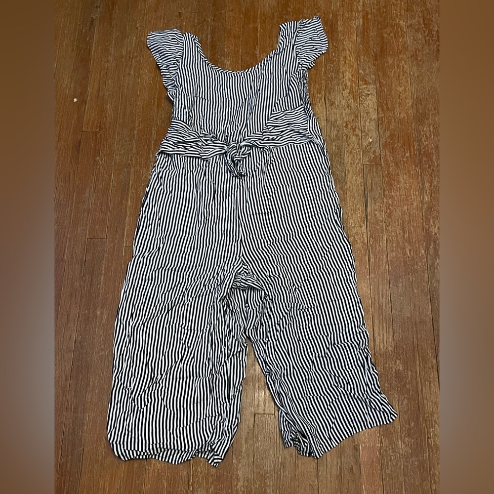 Black striped romper